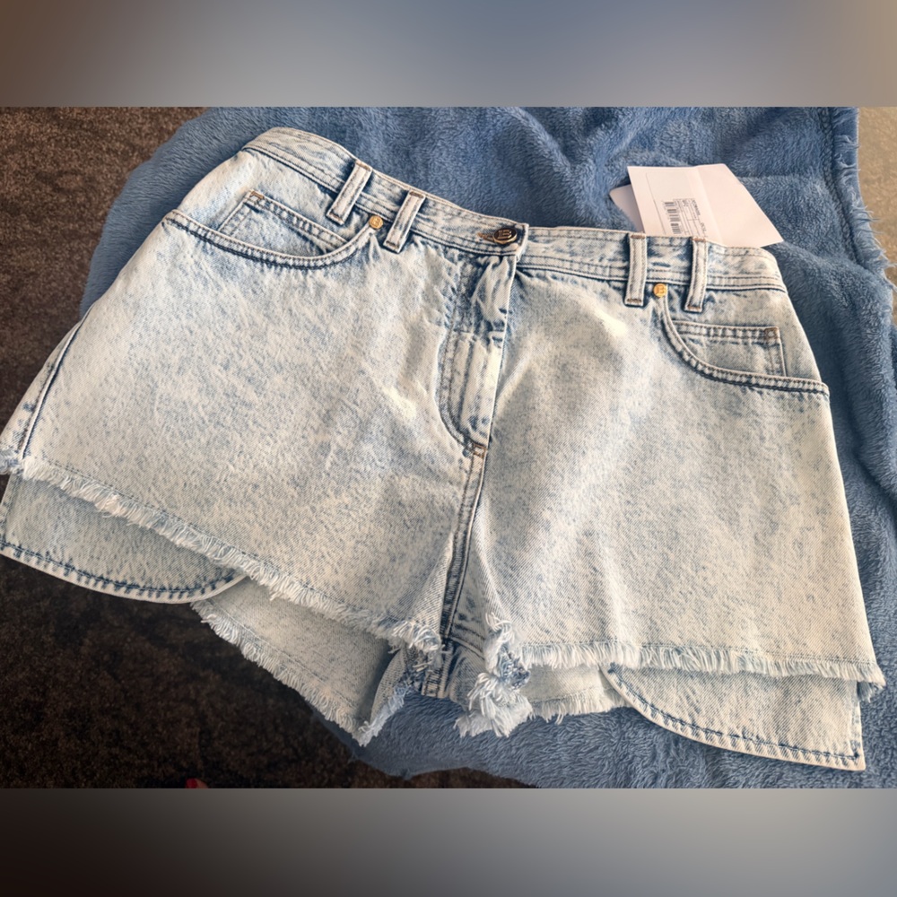 Balmain High Waist Blue Denim
